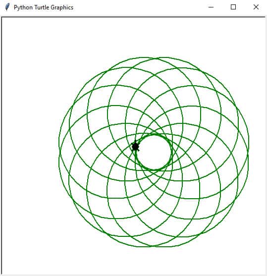Python Turtle Example 2: Circle Spiral